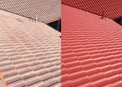 From faded to vibrant Tuscan red - roofing restoration at Parkwood on the Gold Coast